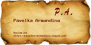 Pavelka Armandina névjegykártya